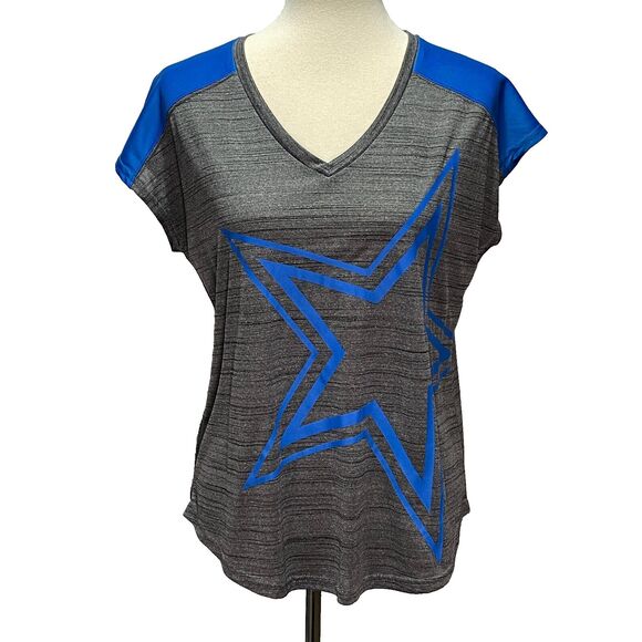 Dallas Cowboys Womens T Shirt Top M Gray Blue NFL Football Lightweight Active - Picture 1 of 7